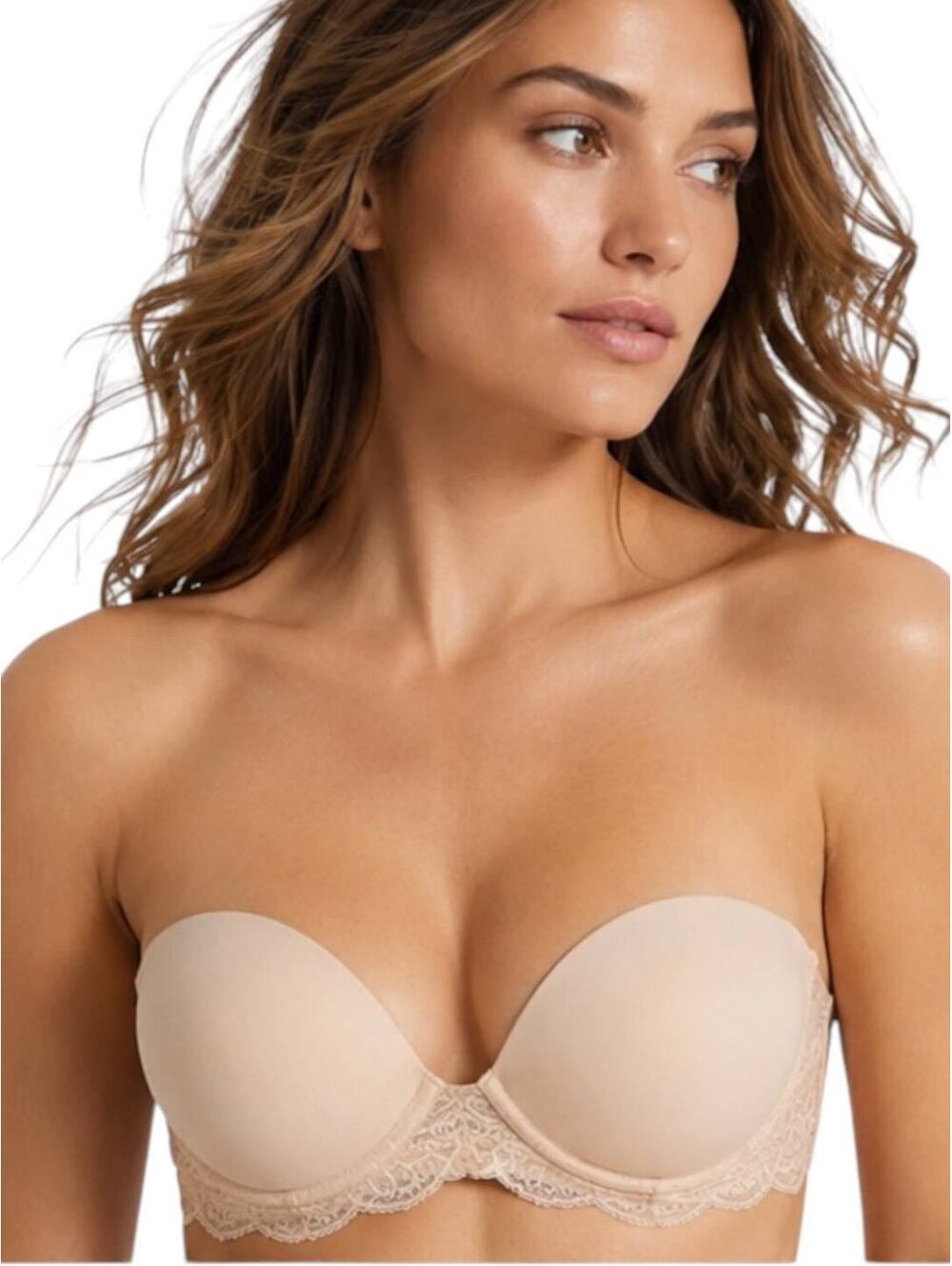 Simone Perele Kar Bra Women's Beige Lace Push-Up Size 32F NWT - Picture 2 of 11